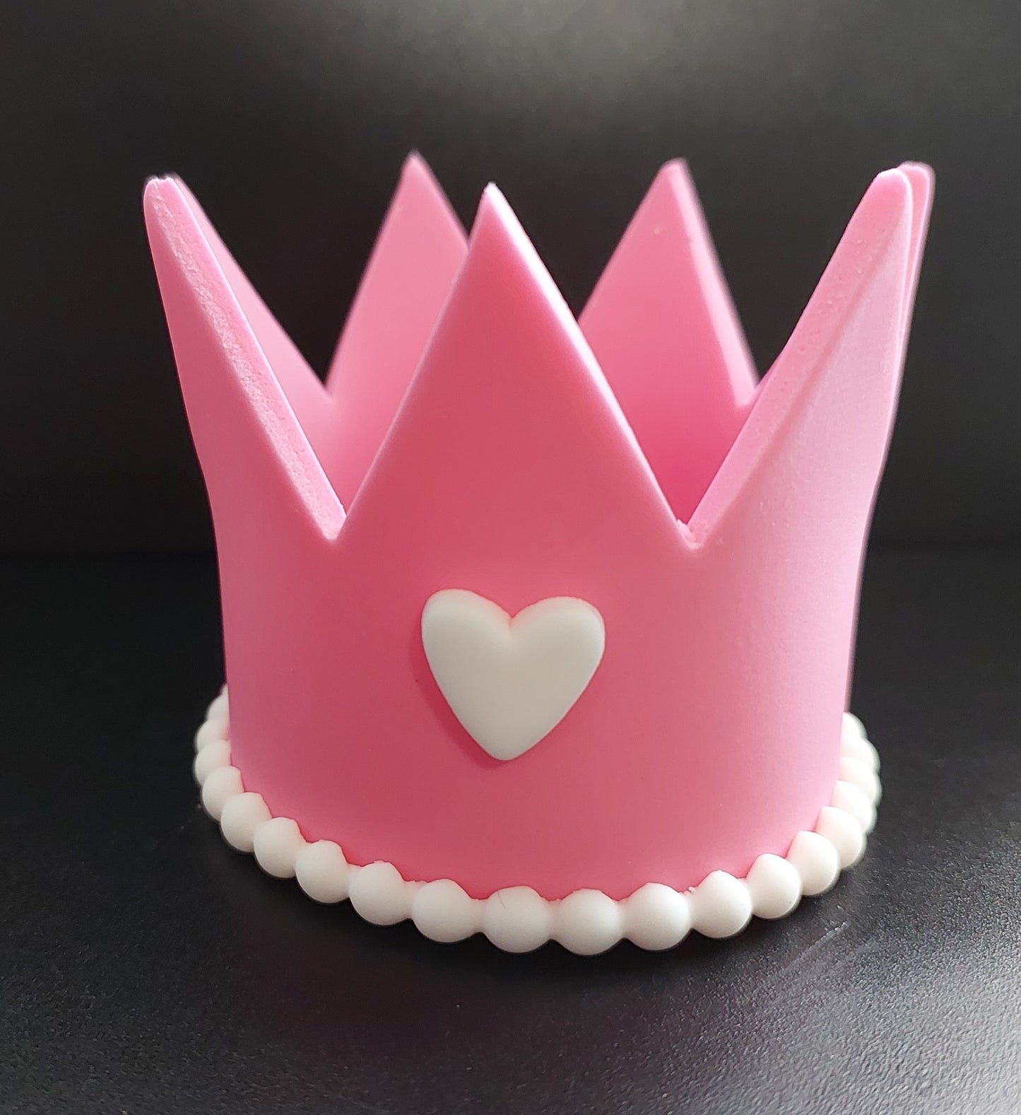 Pink Shimmer Crown Edible Fondant Cake Decoration