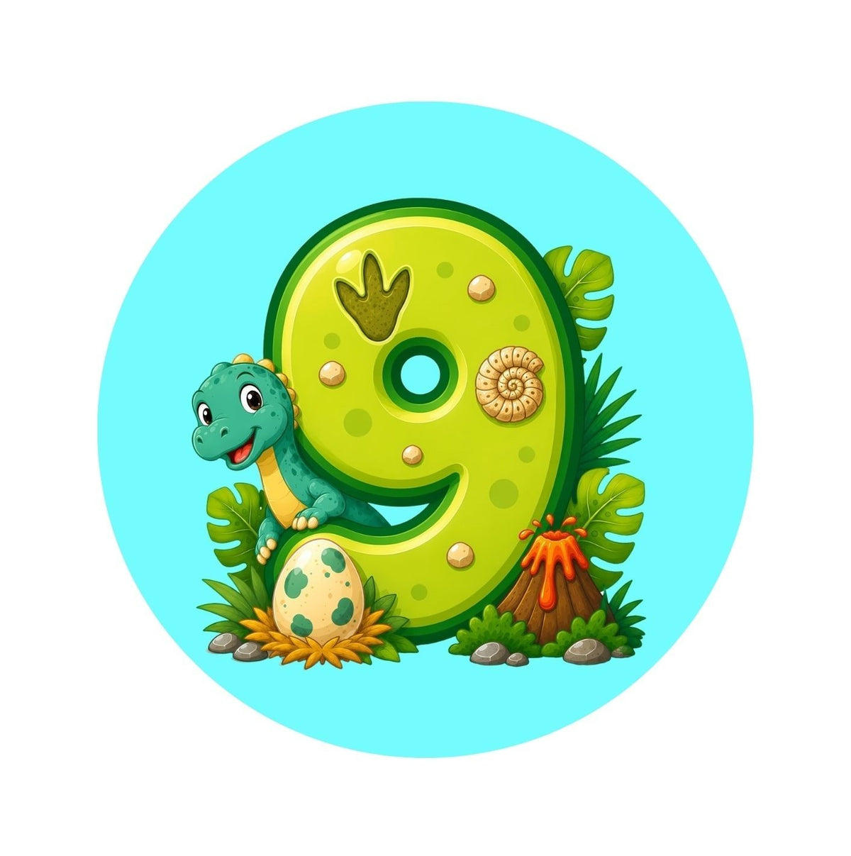Cute Dinosaur Age Edible Icing Image – 16cm