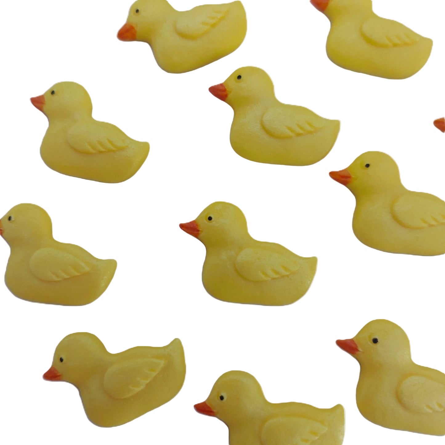 Twelve yellow ducks, edible fondant icing decorations by Cake Candy NZ