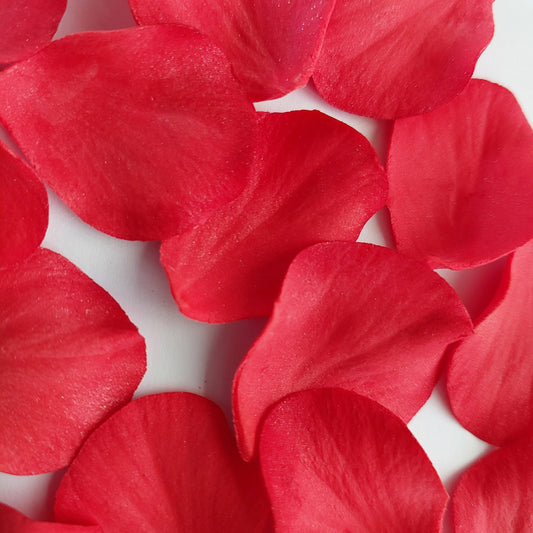Red rose petals, edible fondant icing decorations by Cake Candy NZ