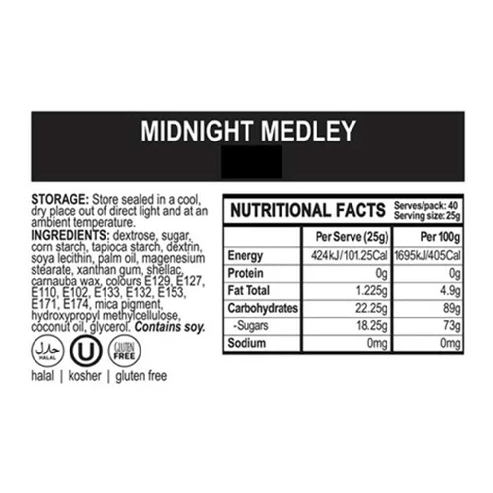 Sprink'd midnight sprinkle mix ingredients label