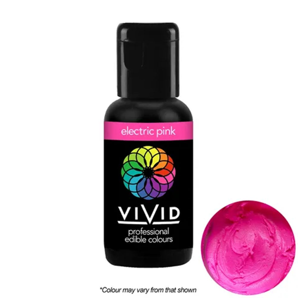 21g Bottle of Vivid Electric Pink food gel colouring.