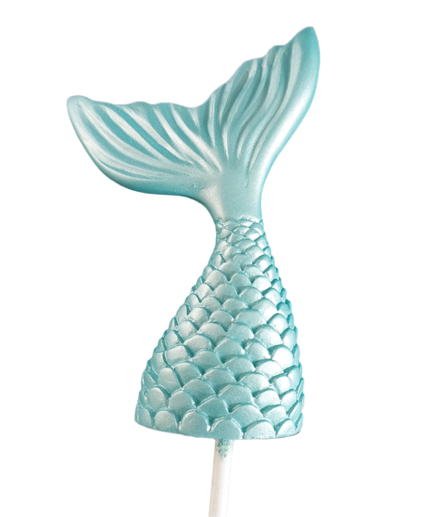 Edible chocolate mermaid tail cake topper / decoration in blue colour