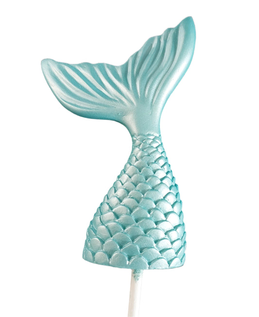 Edible chocolate mermaid tail cake topper / decoration in blue colour