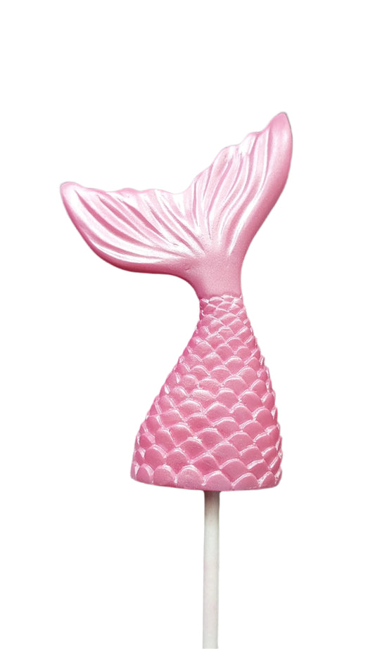 Edible chocolate mermaid tail cake topper / decoration in rose pink colour