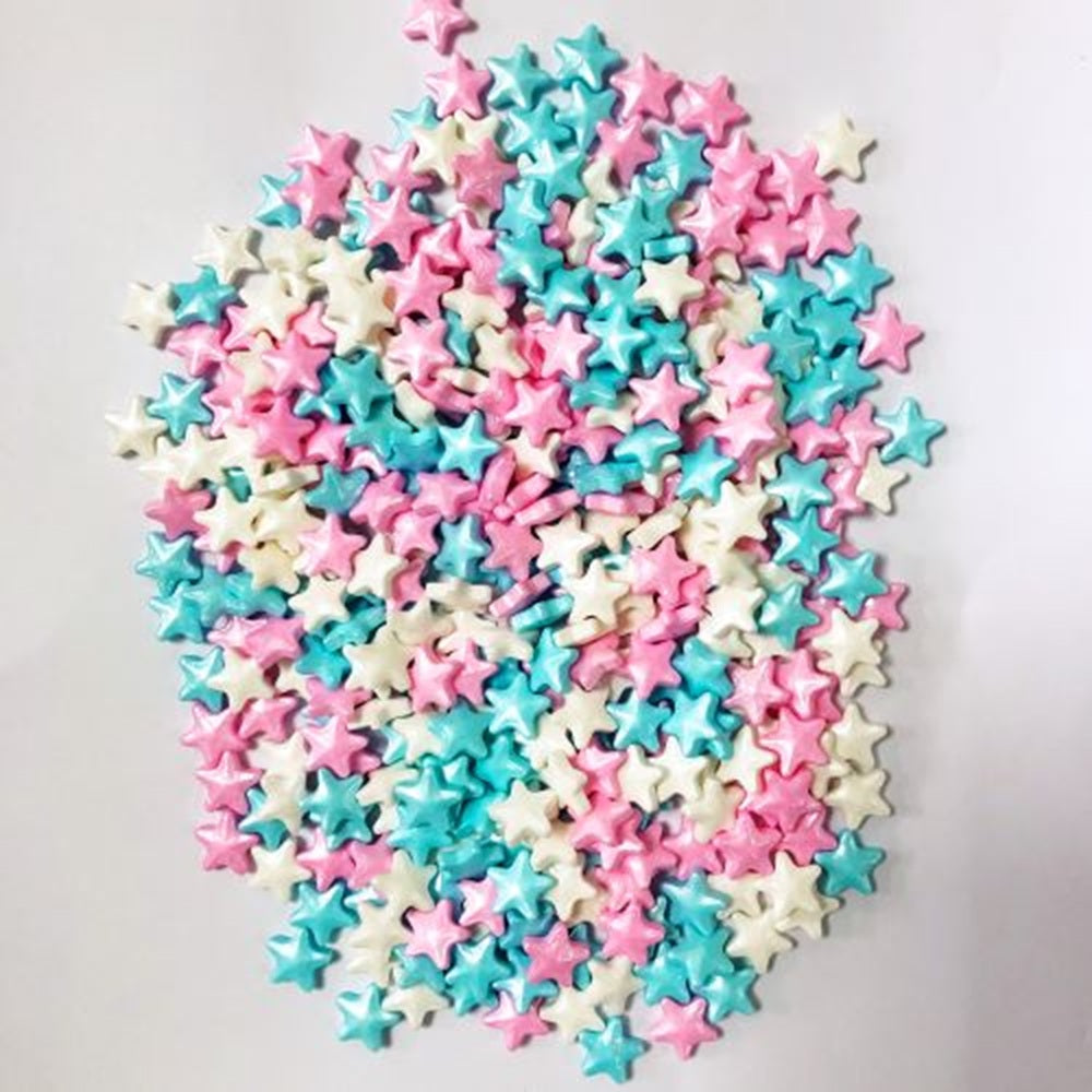 Pink, blue and white star cake sprinkles