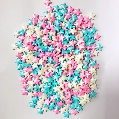 Pink, blue and white star cake sprinkles