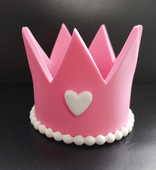 Pink Shimmer Crown Edible Fondant Cake Decoration