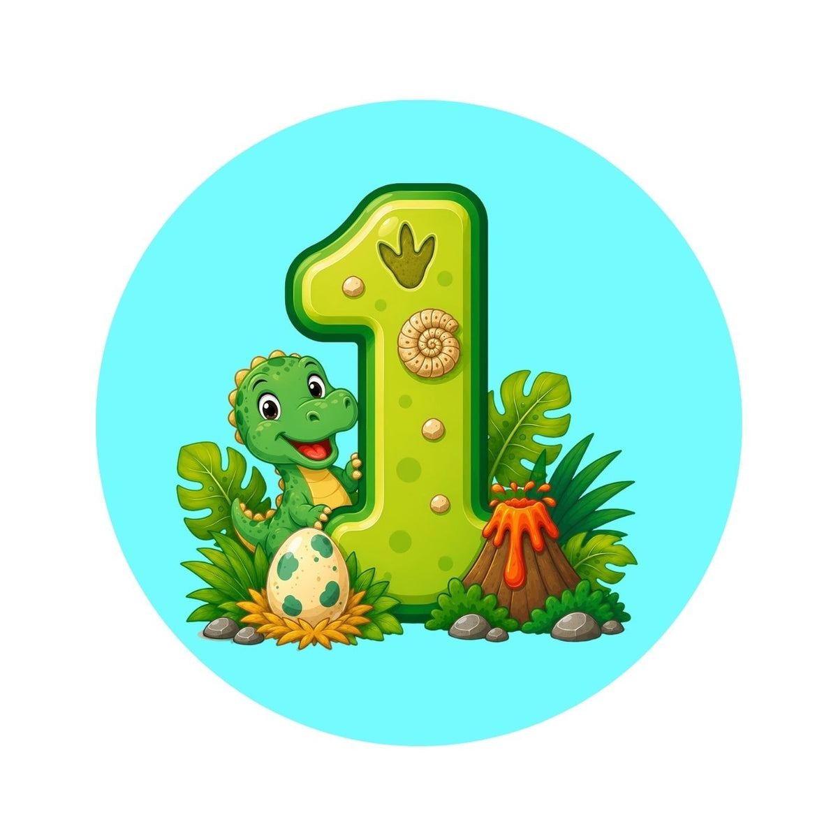Cute Dinosaur Age Edible Icing Image – 16cm