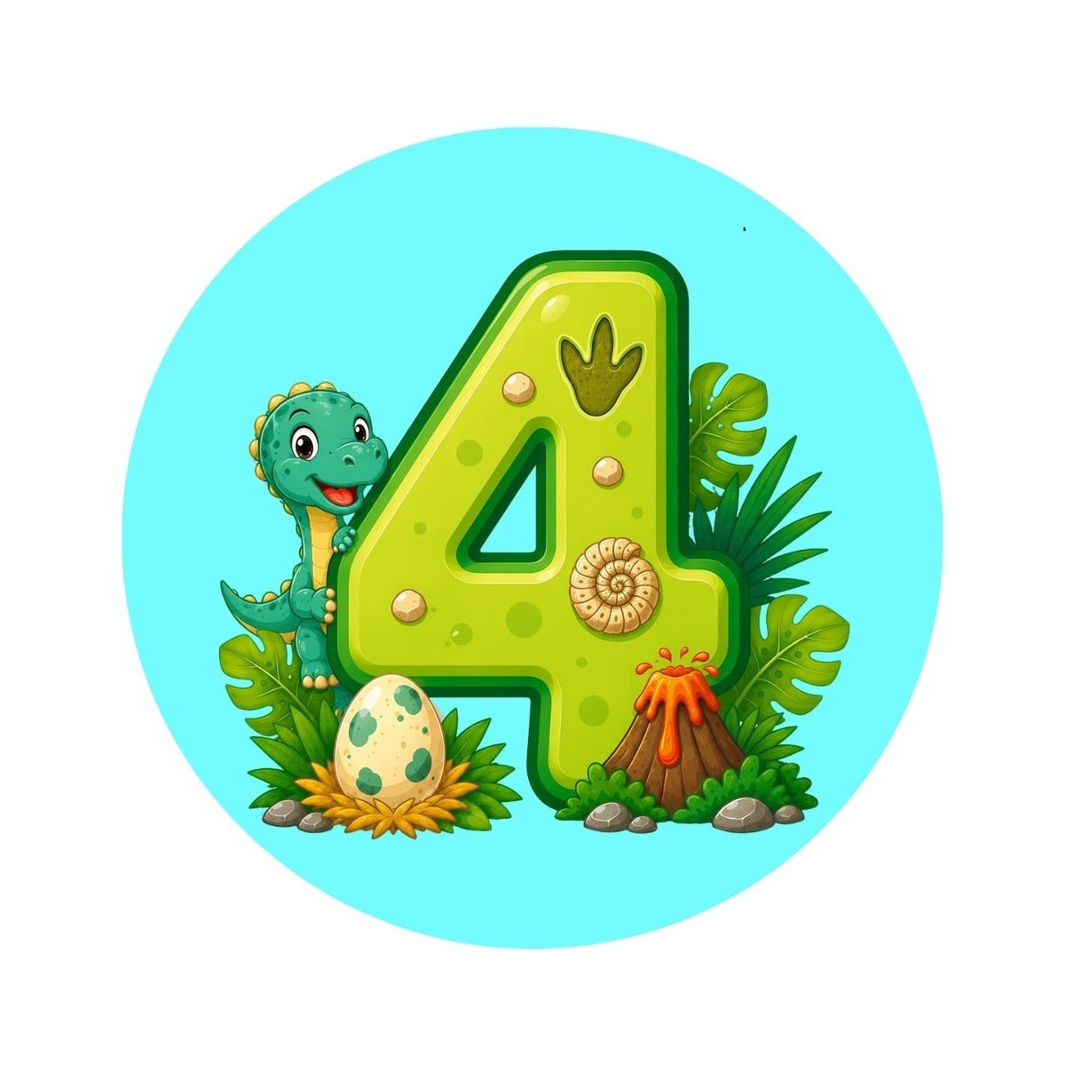 Cute Dinosaur Age Edible Icing Image – 16cm