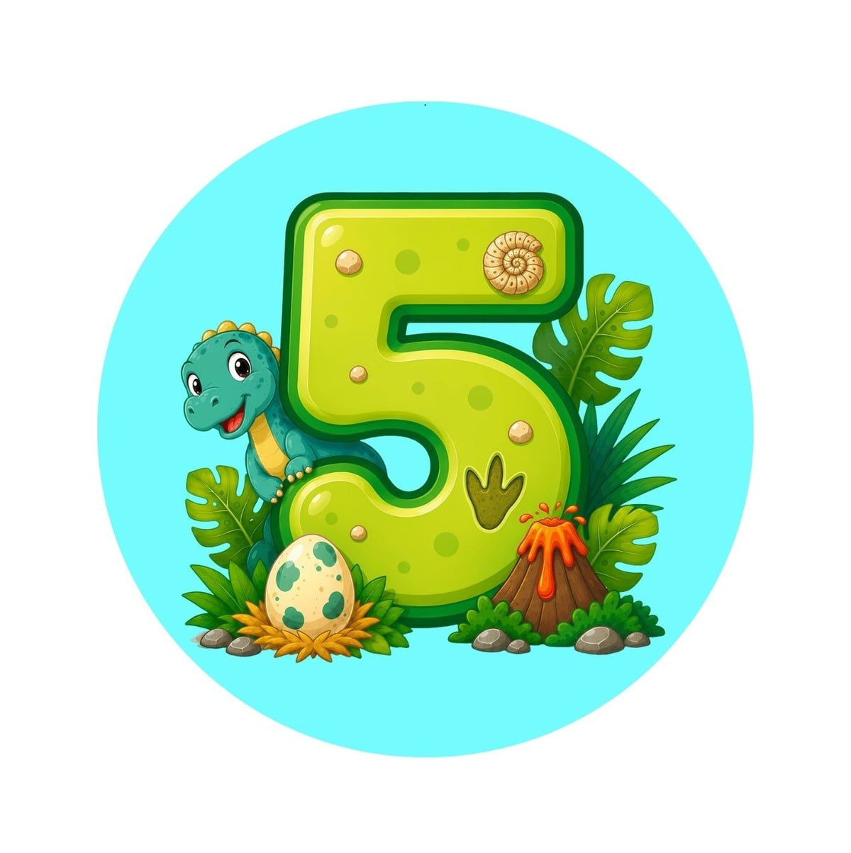Cute Dinosaur Age Edible Icing Image – 16cm