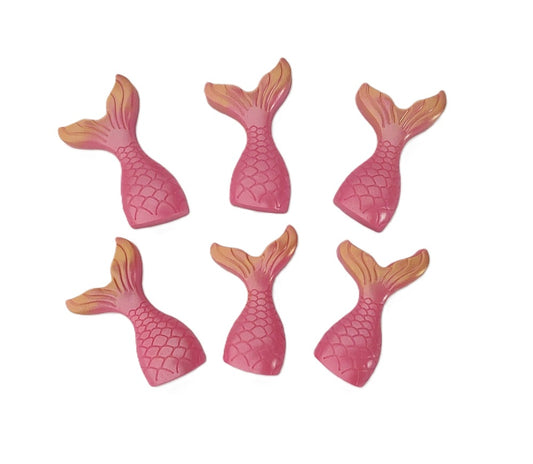 pink and gold mermaid tails for cupcakes, edible chocolate decorations by cake candy nz