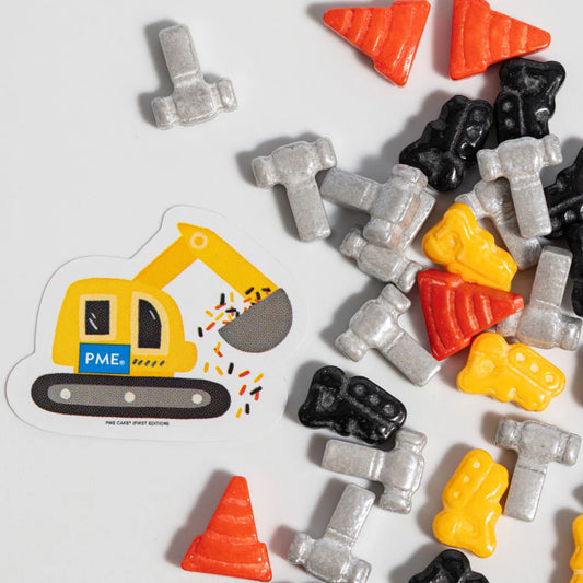 PME Construction Site Sprinkle Charms 25g | Edible Cake Decorations
