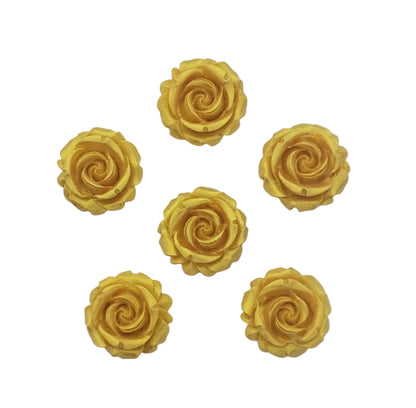 six gold roses, edible fondant icing decorations by Cake Candy NZ