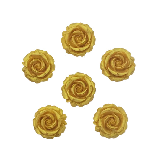 six gold roses, edible fondant icing decorations by Cake Candy NZ