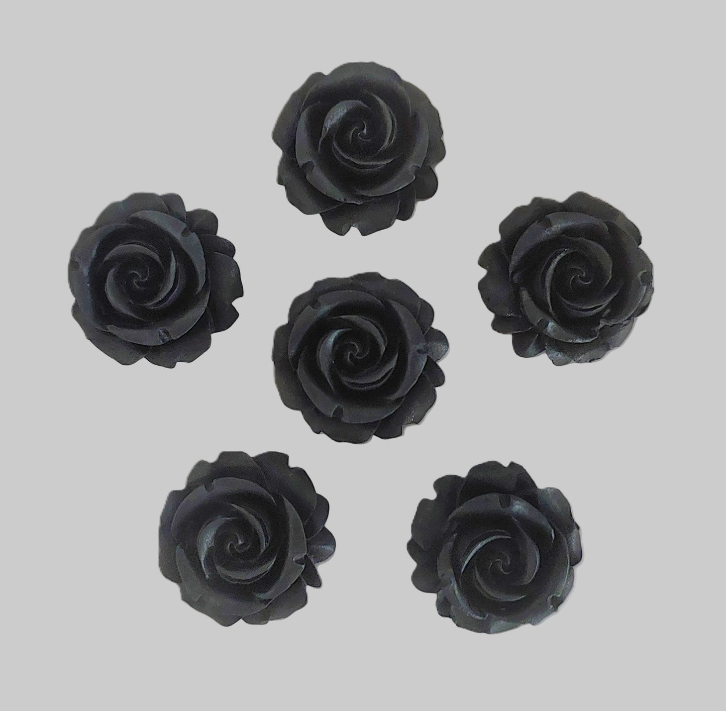 six black roses, edible fondant decorations by Cake Candy NZ