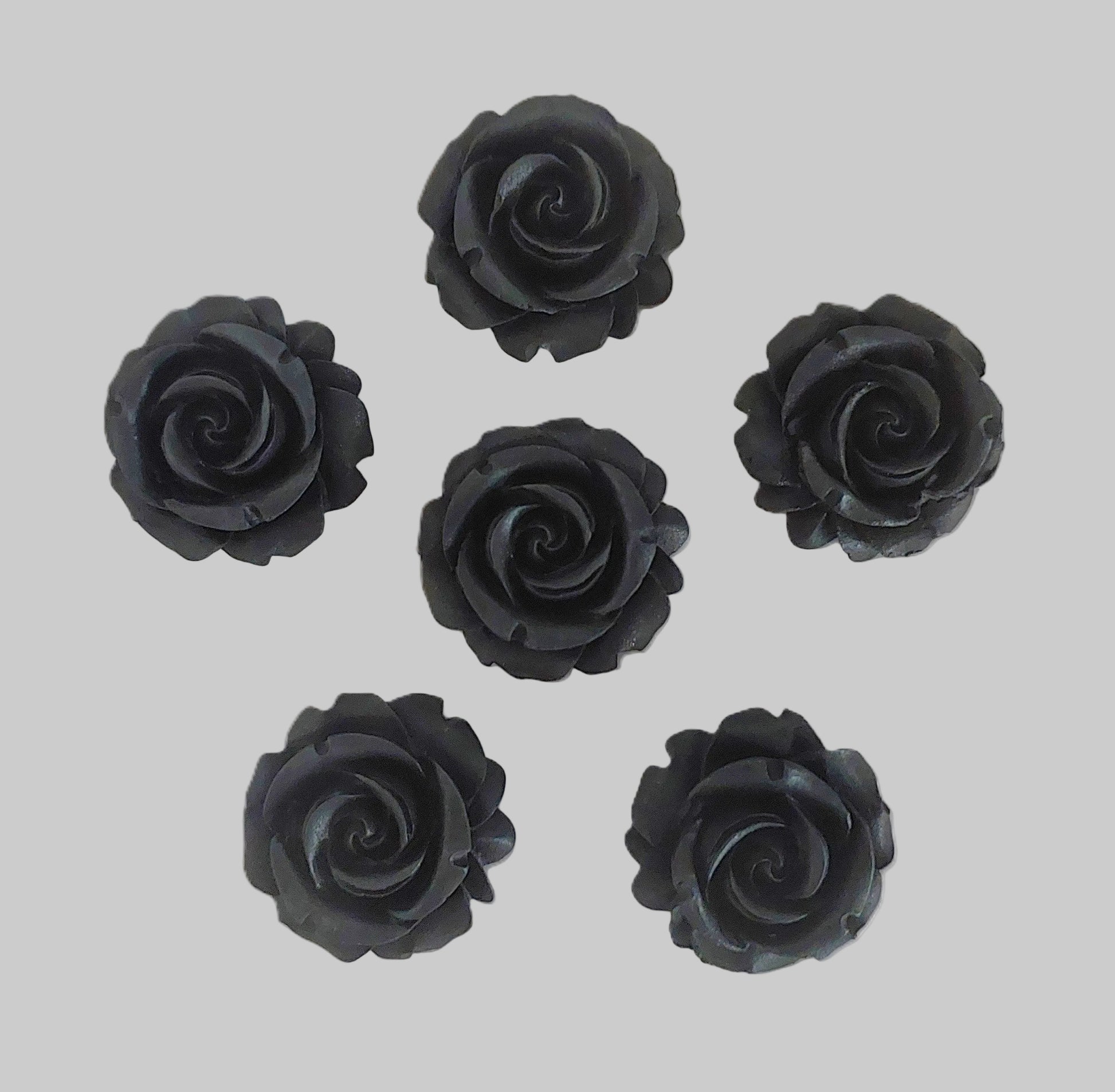 six black roses, edible fondant decorations by Cake Candy NZ