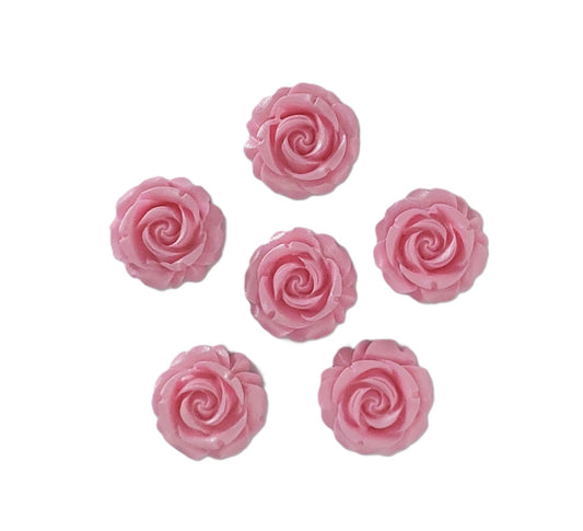 six pale pink roses, edible fondant icing decorations by Cake Candy NZ