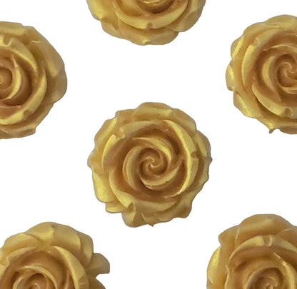 six gold roses, edible fondant icing decorations by Cake Candy NZ