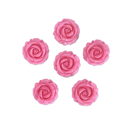 six pink roses, edible fondant icing decorations by Cake Candy NZ