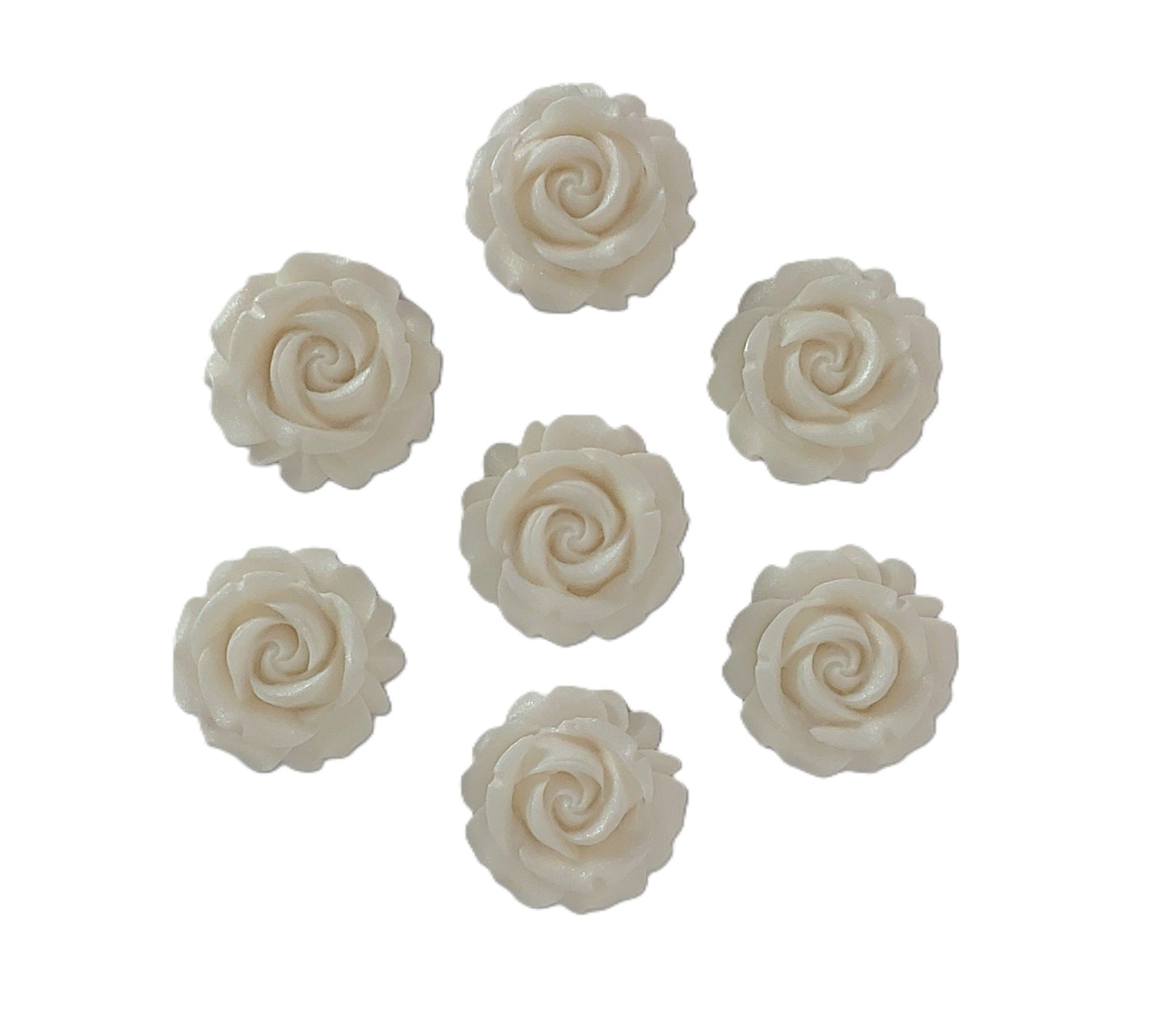 six white roses, edible fondant icing decorations by Cake Candy NZ