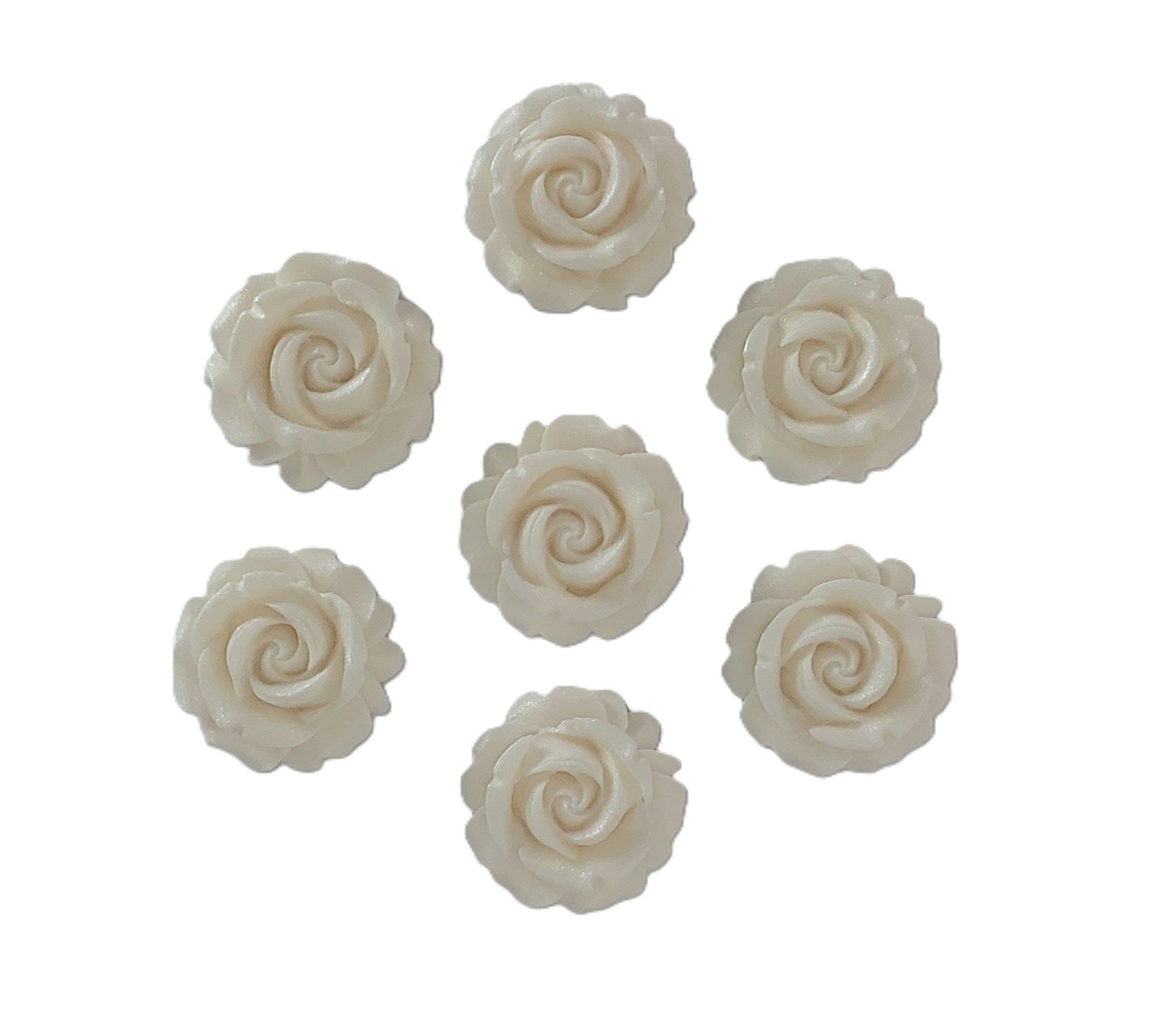 six white roses, edible fondant icing decorations by Cake Candy NZ