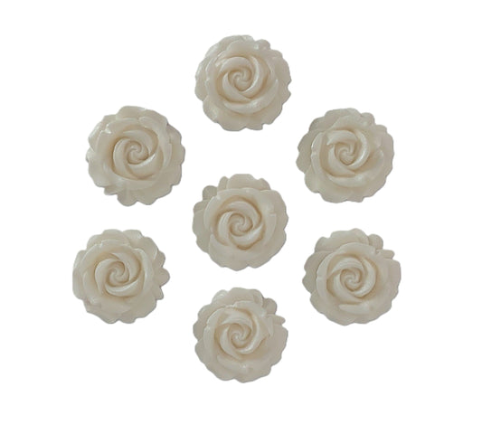six white roses, edible fondant icing decorations by Cake Candy NZ