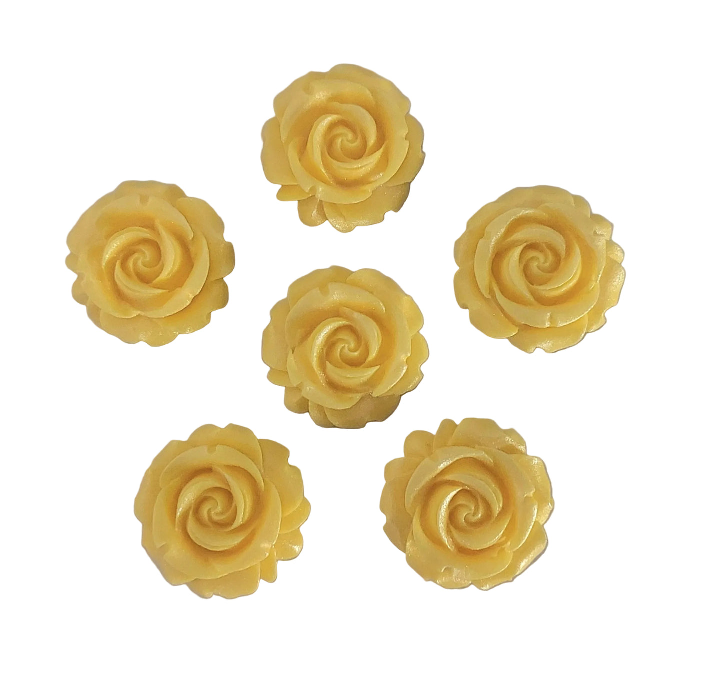 six yellow roses, edible fondant icing decorations by Cake Candy NZ