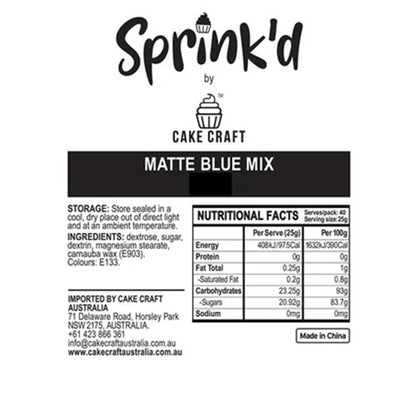 Sprink'd matte blue sprinkles ingredients label
