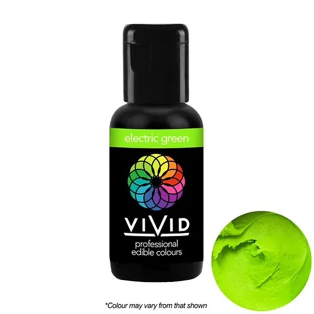 21g Bottle of Vivid electric green food gel color.